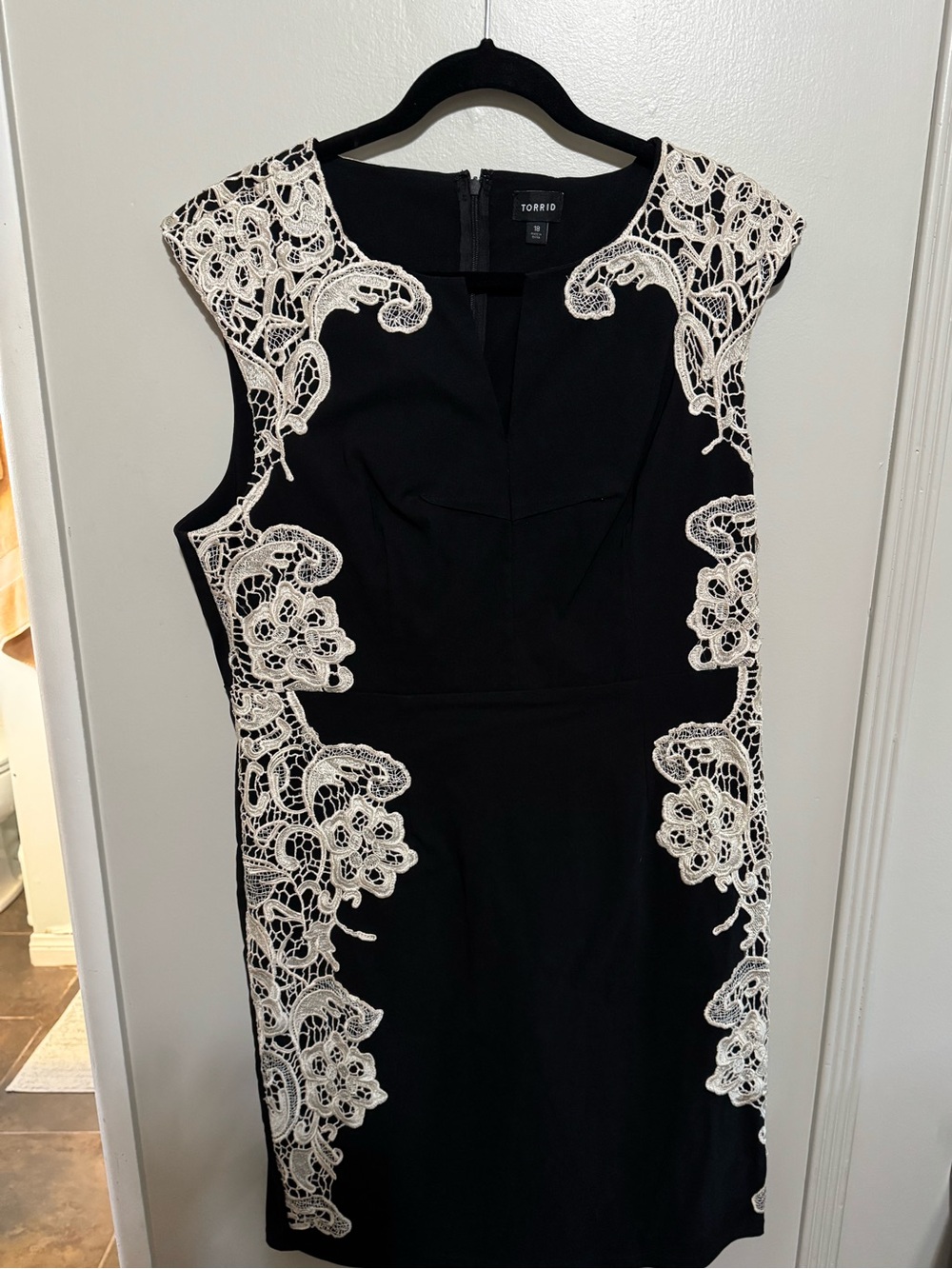 torrid Black Dress with Cream Lace Appliqué